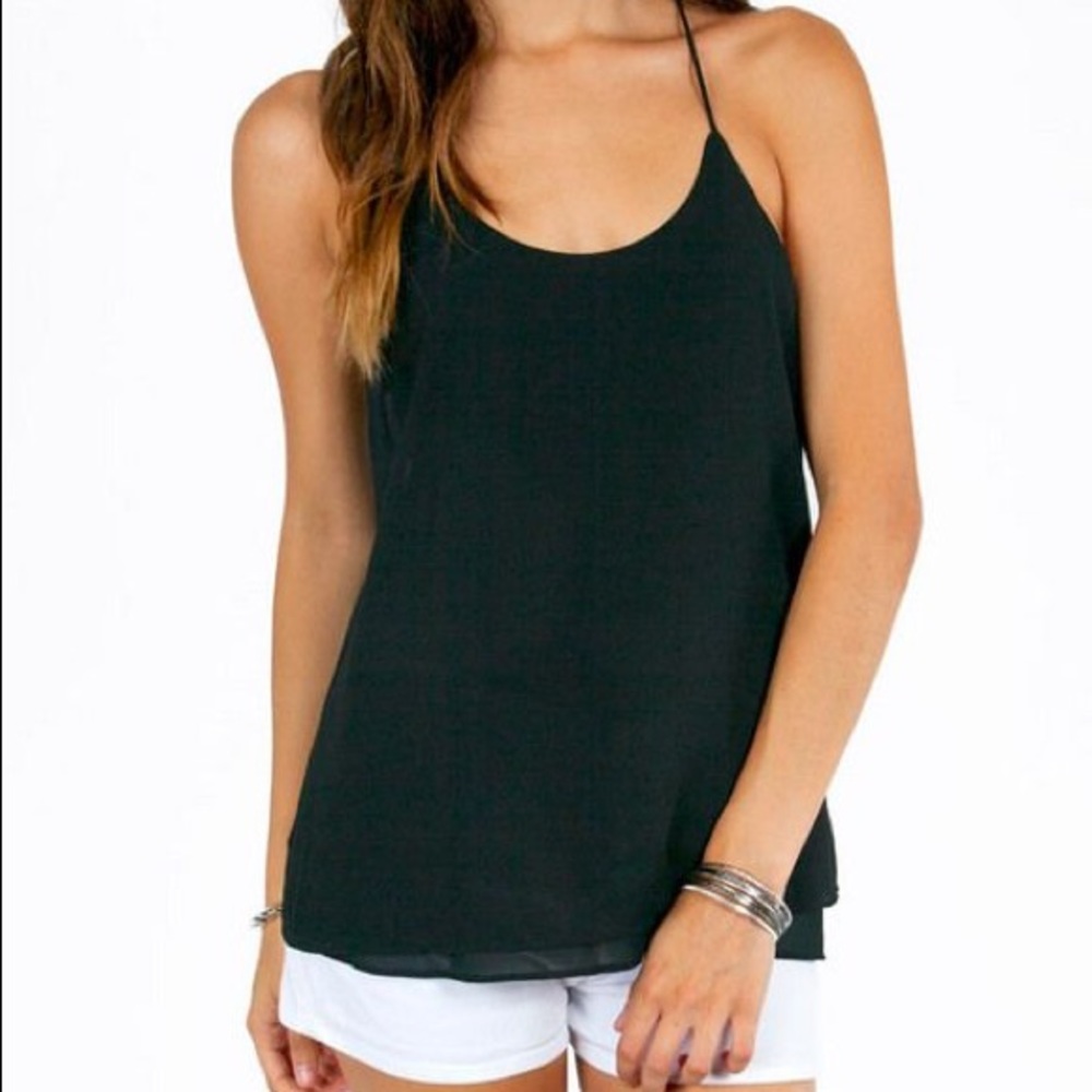 Tobi Black Liz Strappy Tank